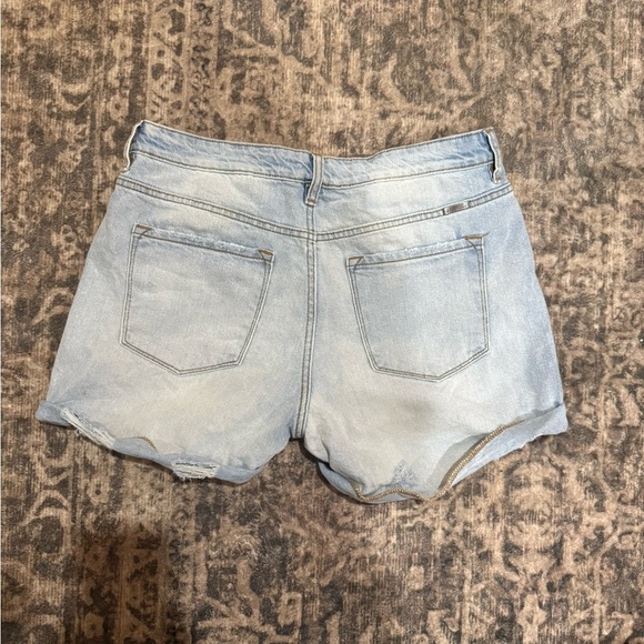 KanCan Blue High-Waisted Jean Shorts with Frayed Hem size 29 - Picture 3 of 8